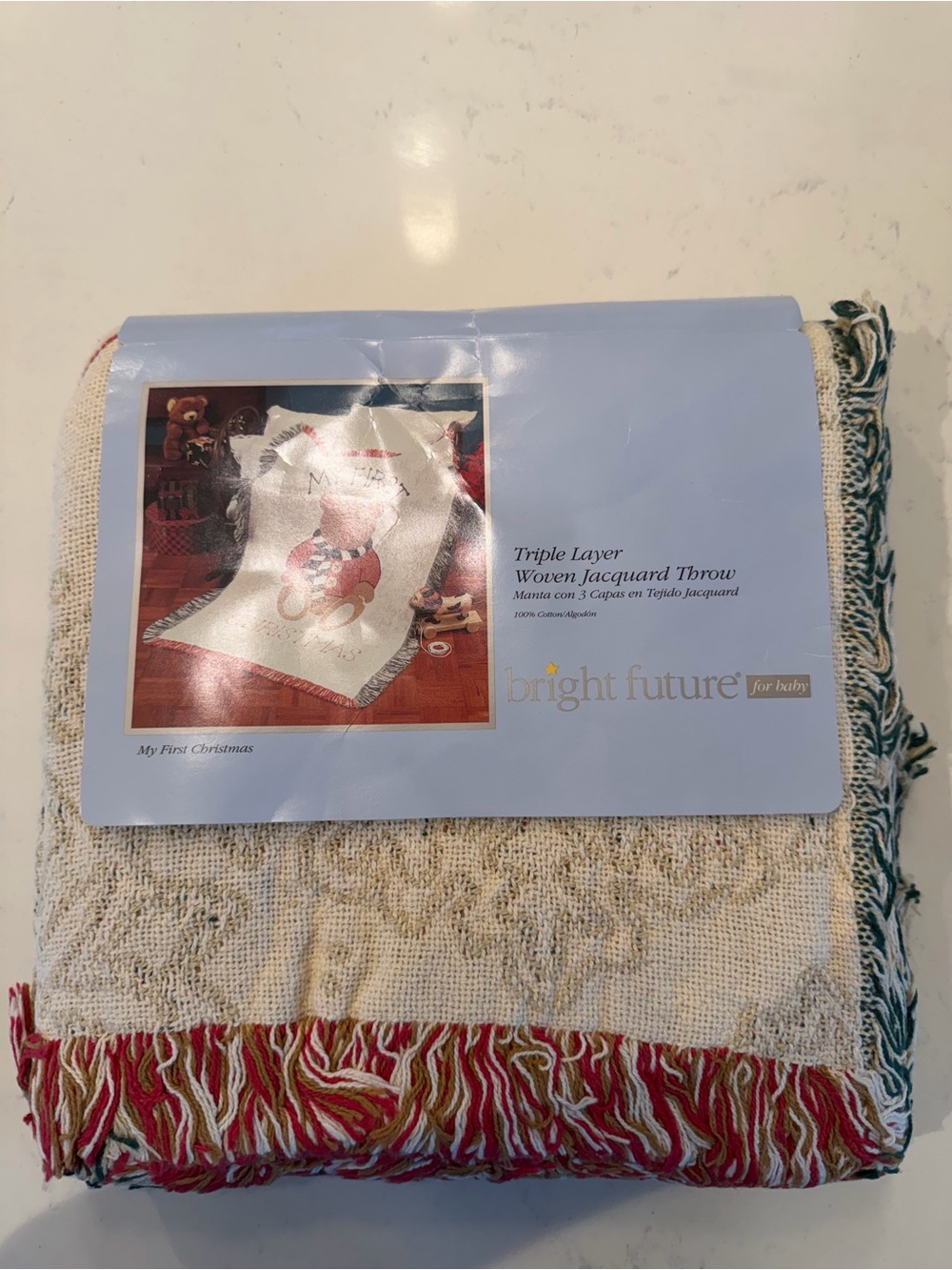 Bright Future Woven Jacquard Throw - Baby's First Christmas Blanket